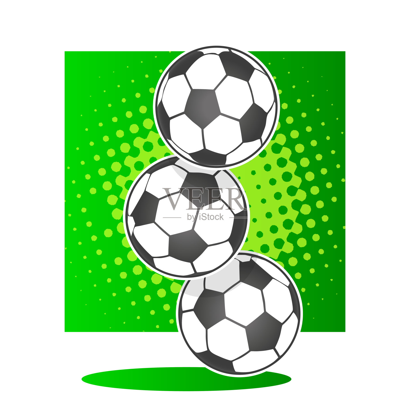 运动理念和运动胜利的平平化风格。抽象的白色背景上的足球。插画图片素材