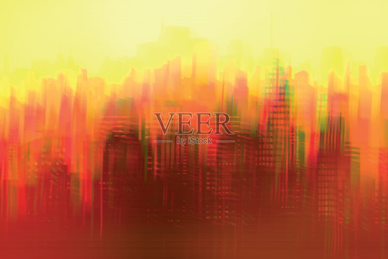 抽象全景城市矢量股票插图插画图片素材