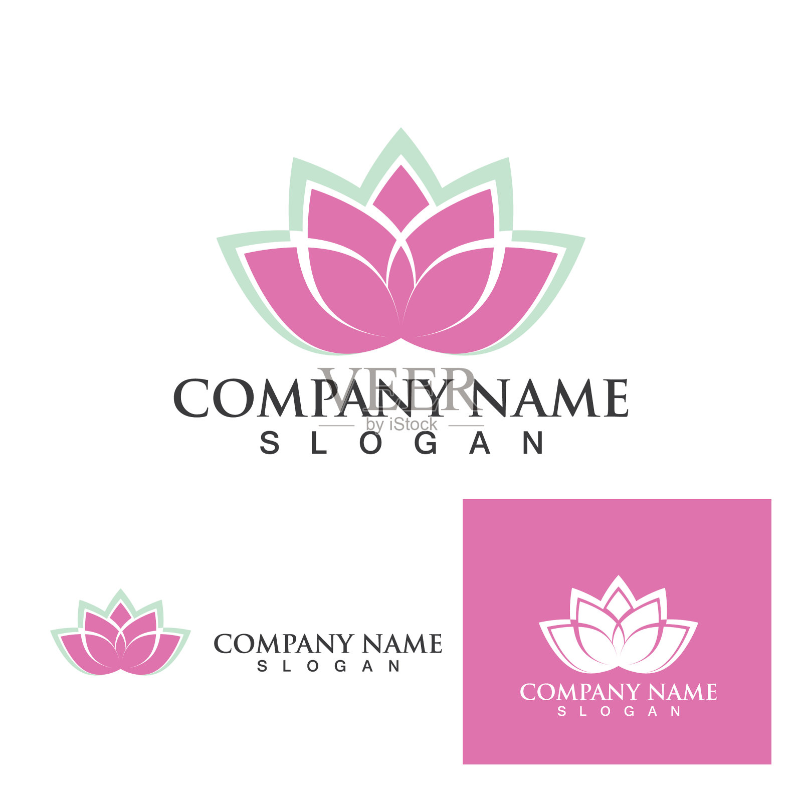 莲花标志和莲花标志象征图标插画图片素材