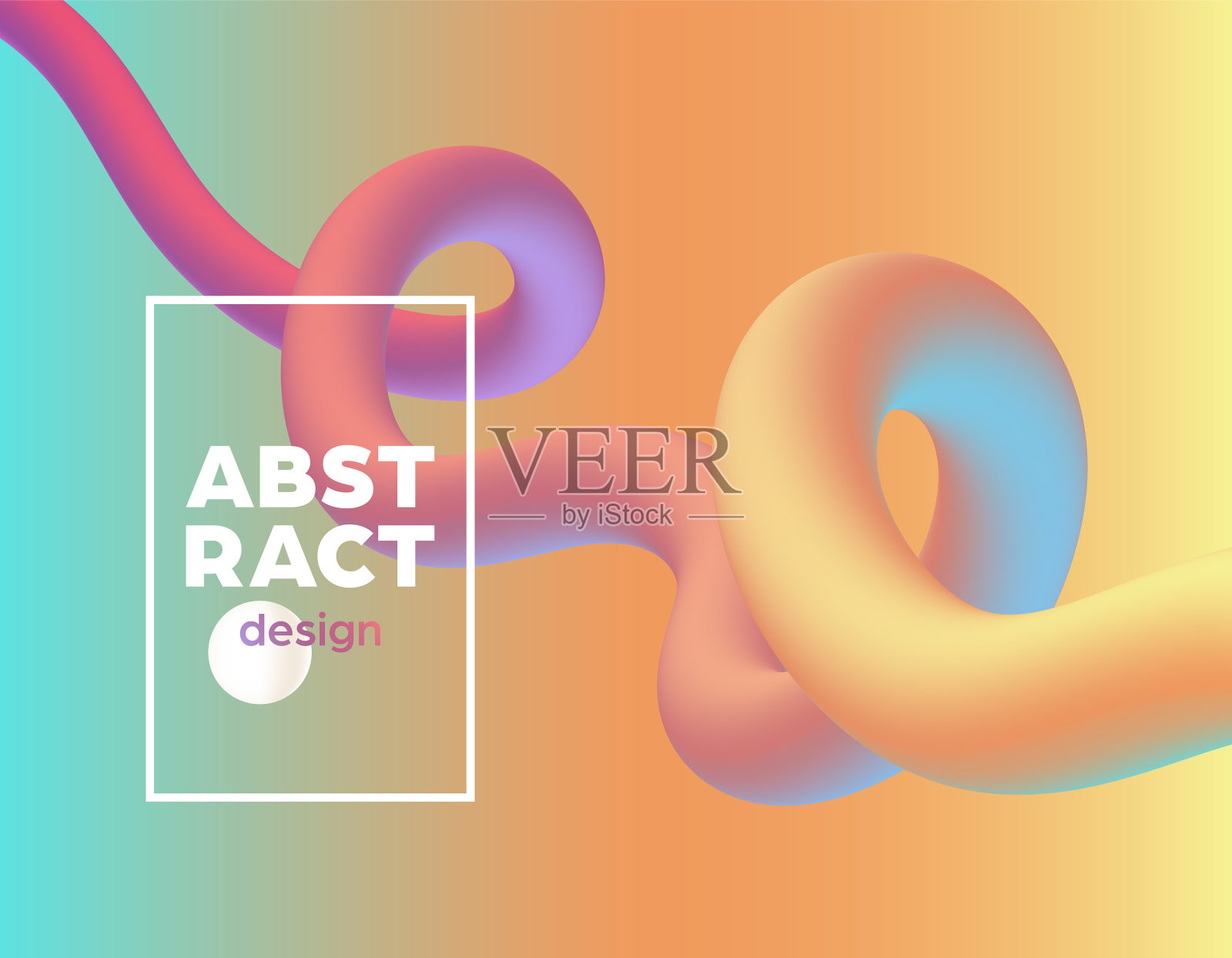 矢量3d背景与混合梯度形状,现代设计艺术,流抽象,几何组成插画图片素材