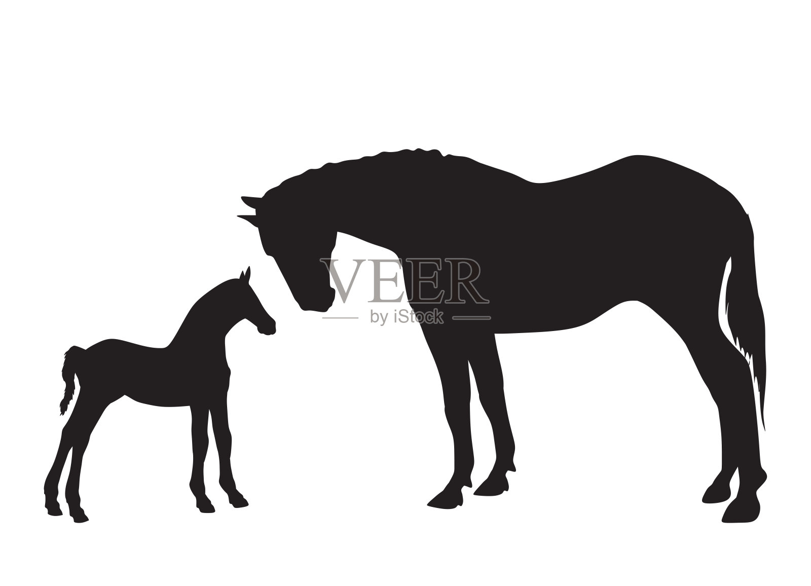 马的轮廓插画图片素材