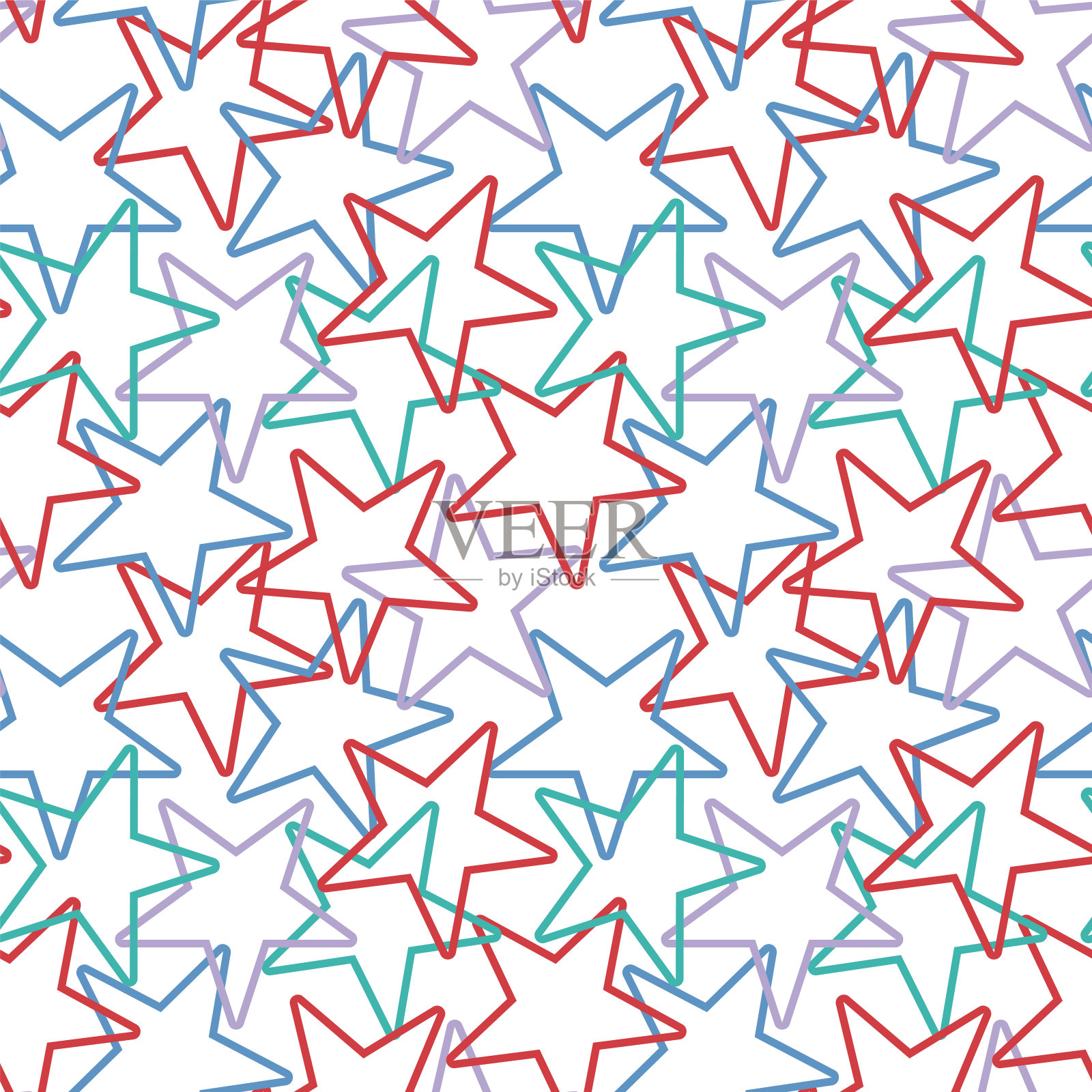 无缝星形图案插画图片素材