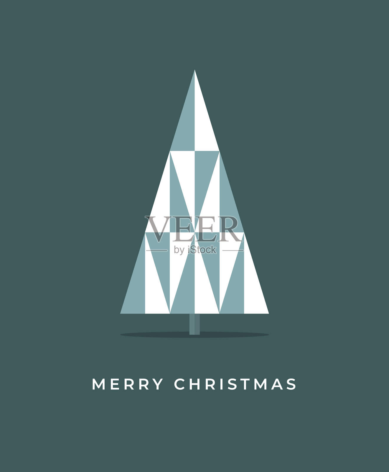 圣诞树,现代圣诞卡插画图片素材