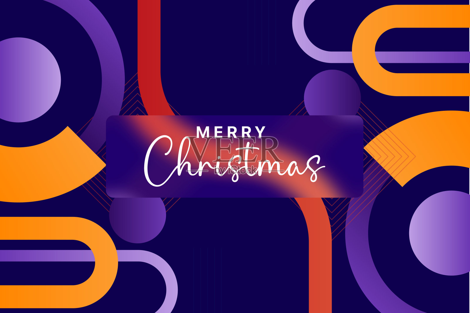 圣诞快乐贺卡和网页横幅设计插画图片素材