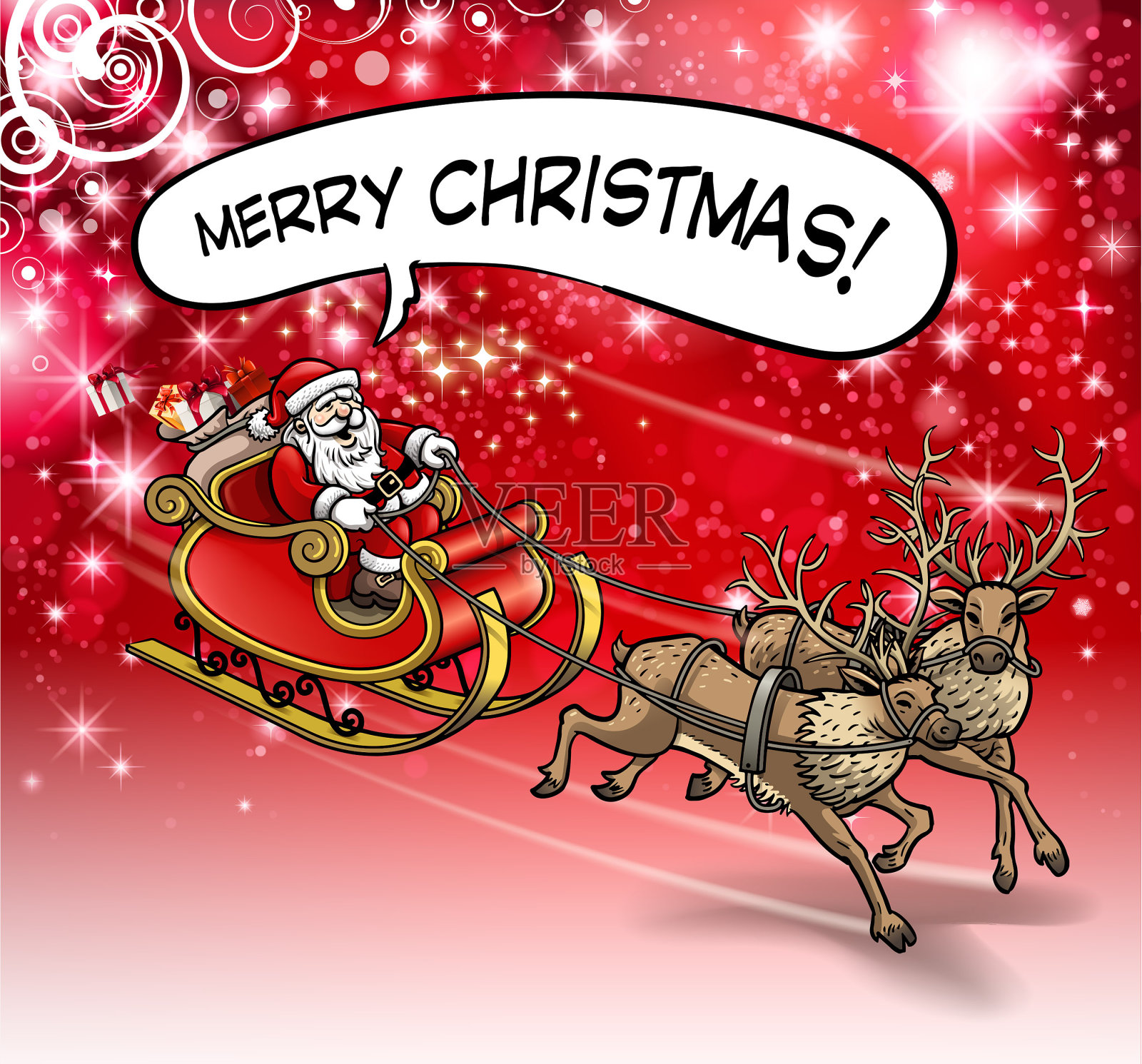 华丽的雪花庆典致辞插画图片素材