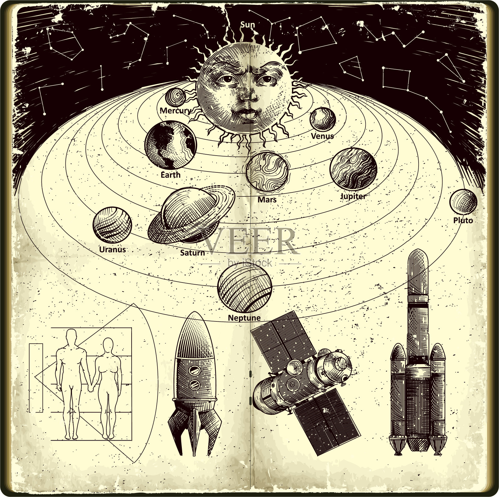 太阳系插画图片素材