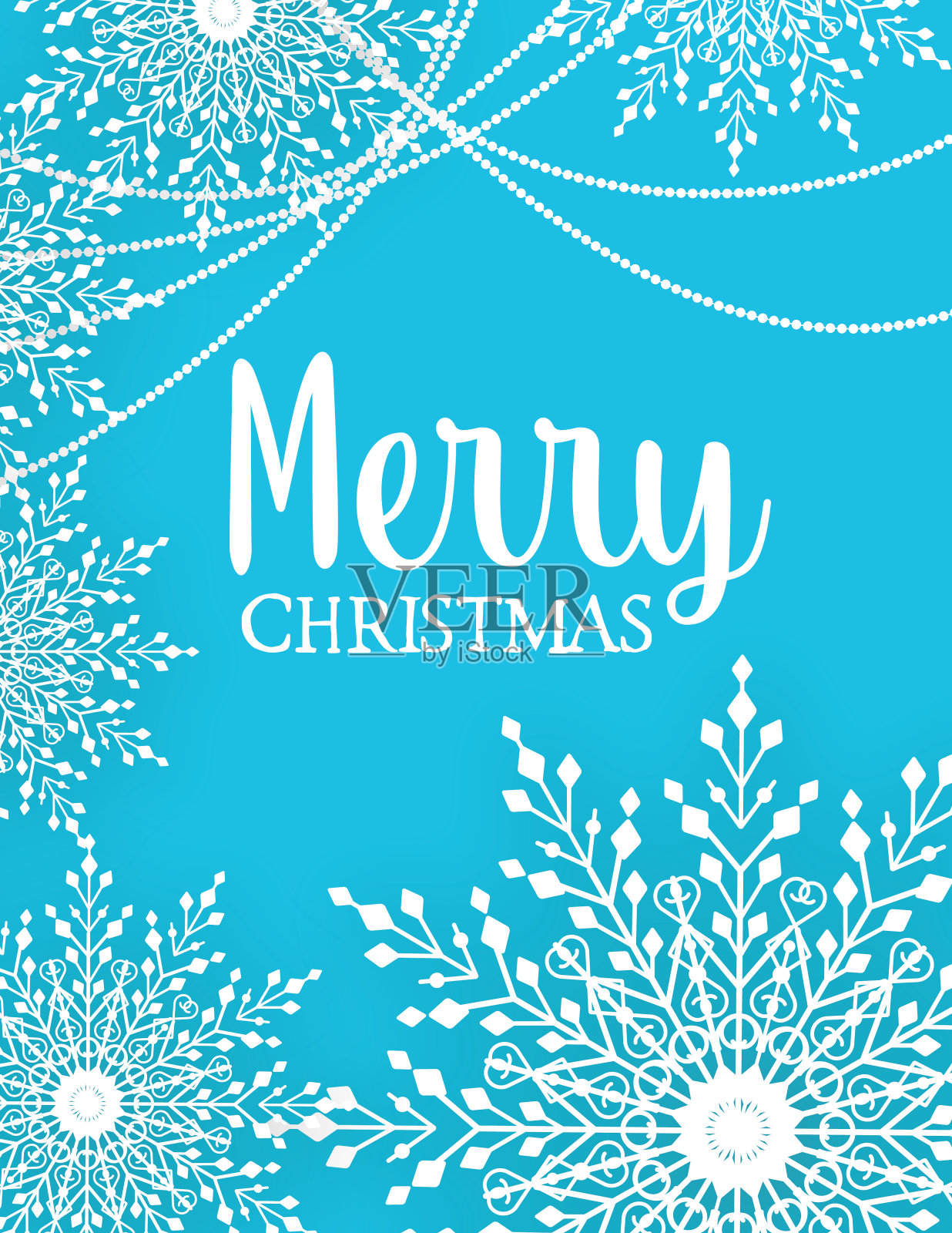 剪纸雪花圣诞背景插画图片素材