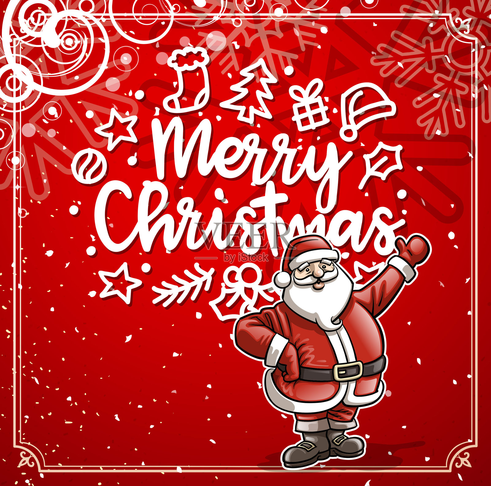 华丽的圣诞老人的信息插画图片素材