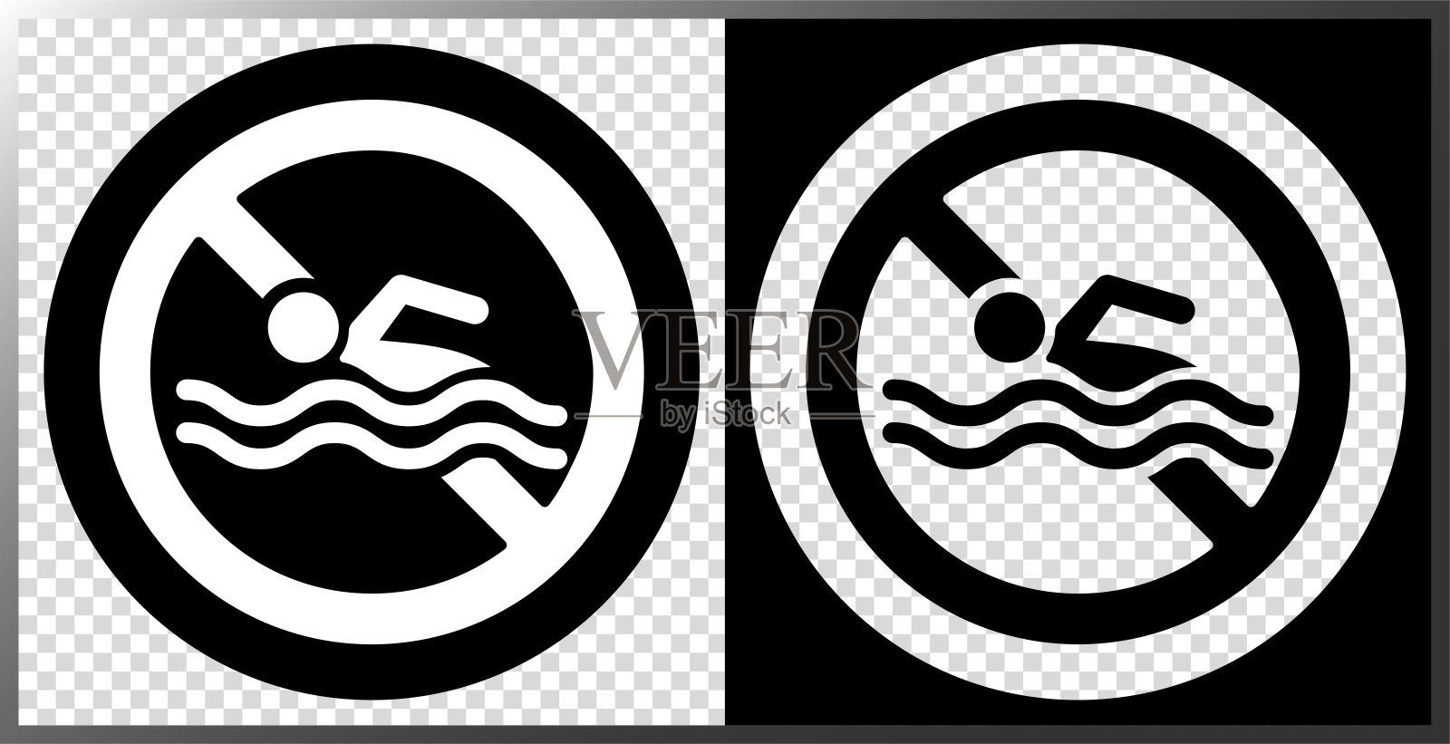 禁止游泳图标。插画图片素材