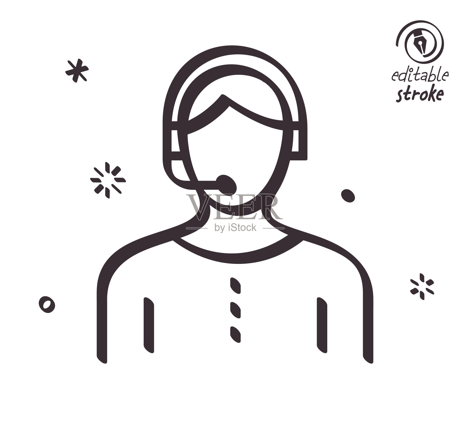 好玩的线条插图为电子游戏玩家插画图片素材