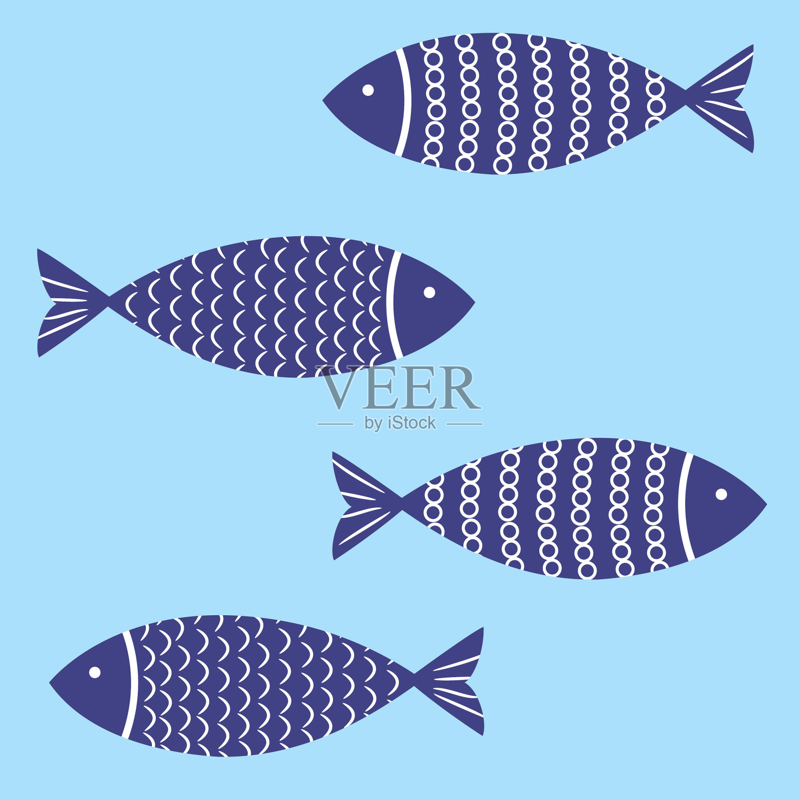 鱼的背景。插画图片素材