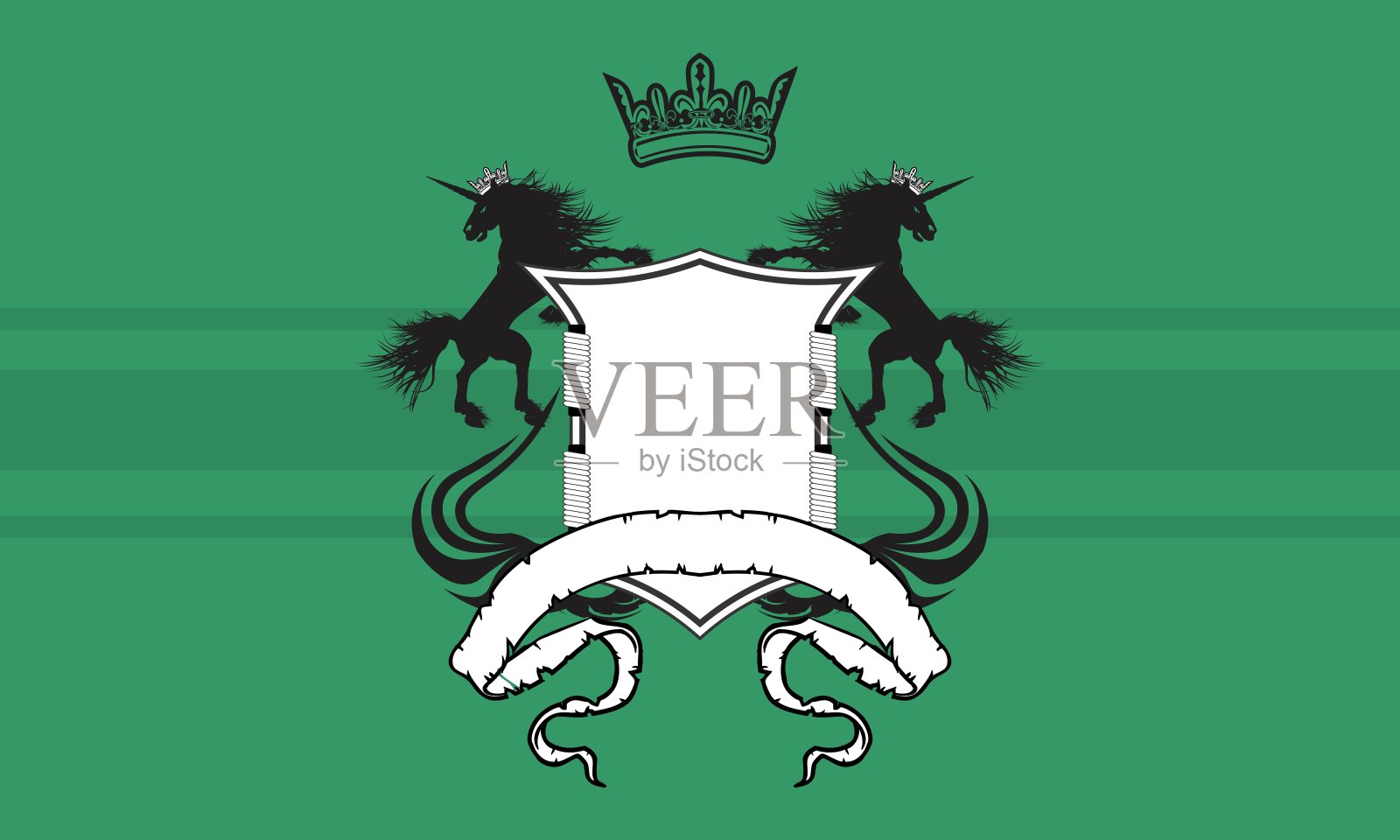 纹章独角兽冠徽,纹章背景插画图片素材
