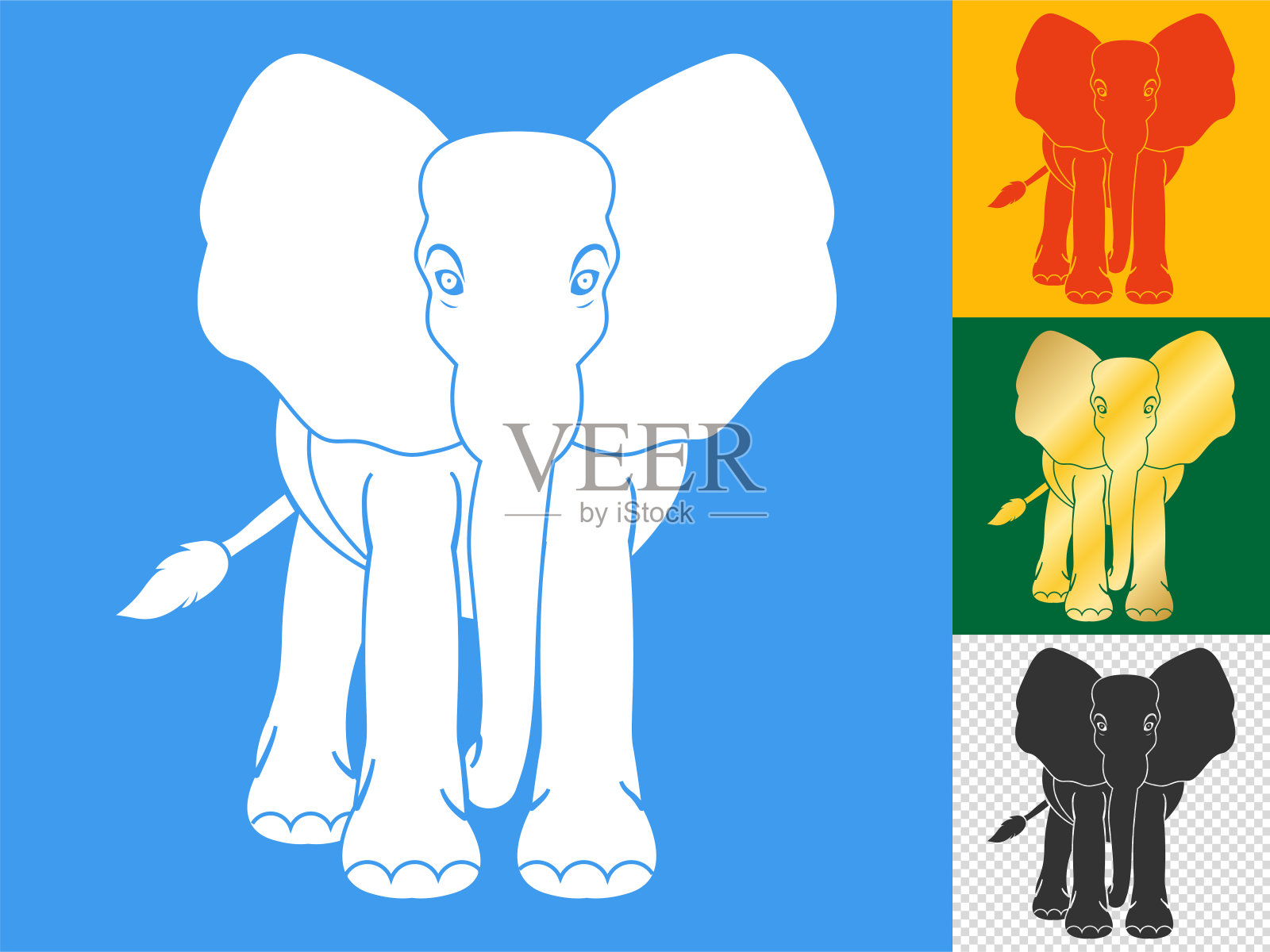 大象图标插画图片素材