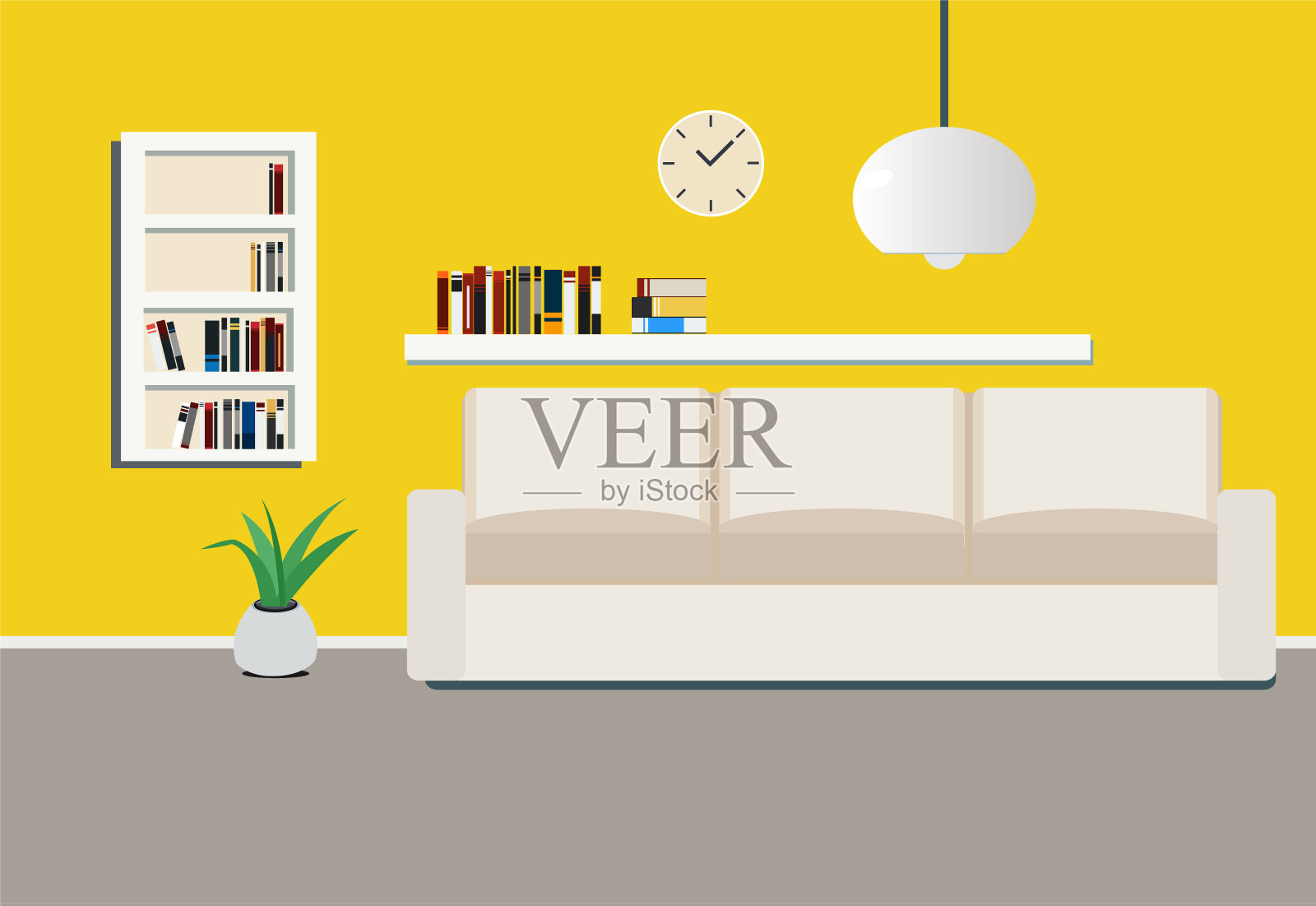 客厅的内部。插画图片素材