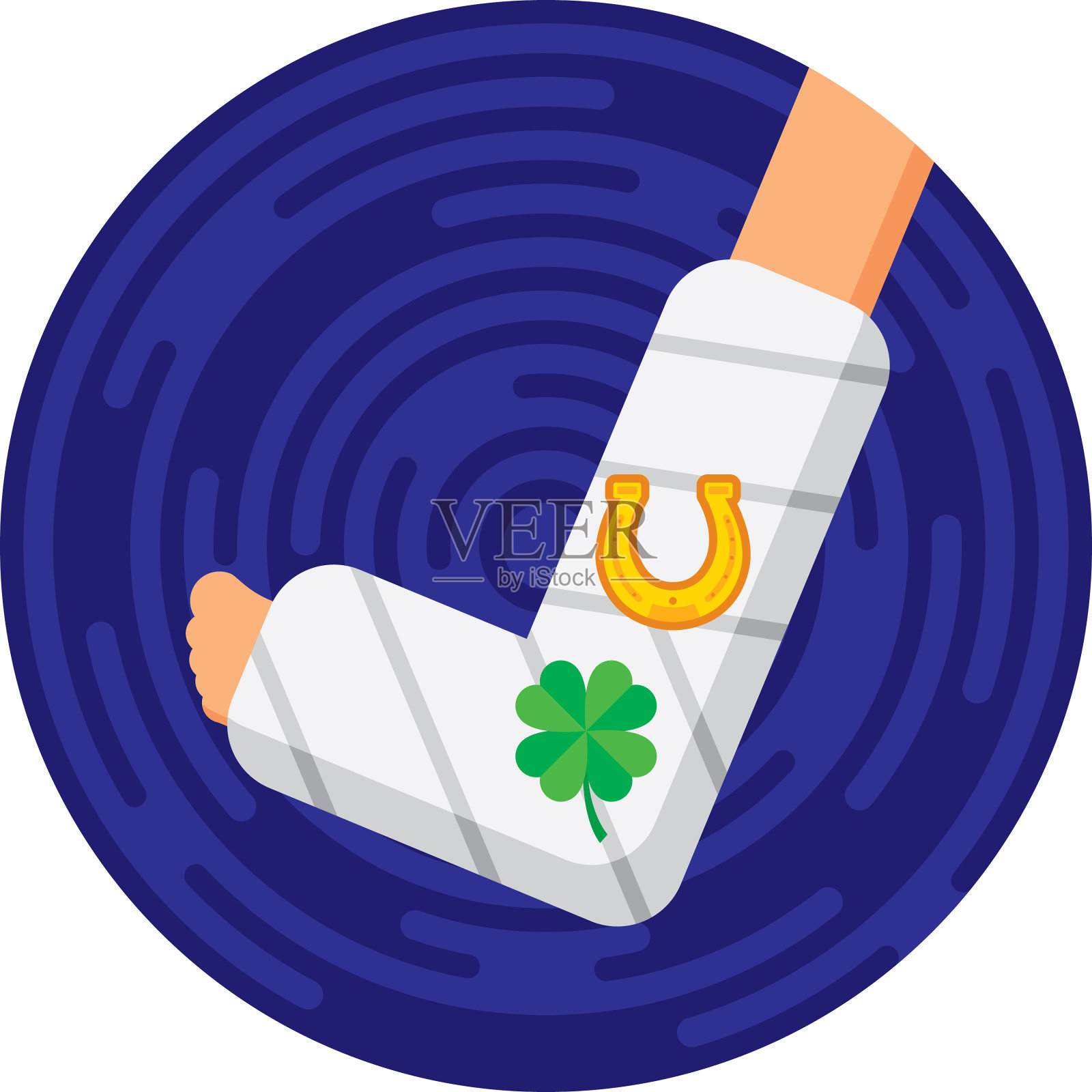 打破一条腿图标平插画图片素材