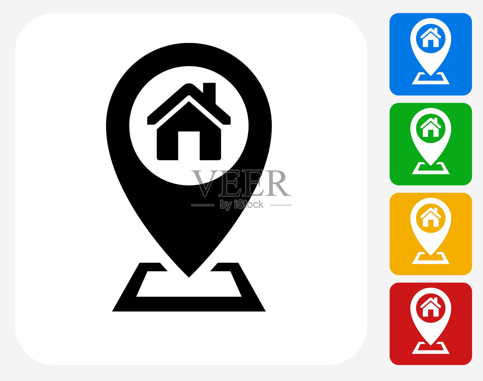 家庭地图指针图标插画图片素材