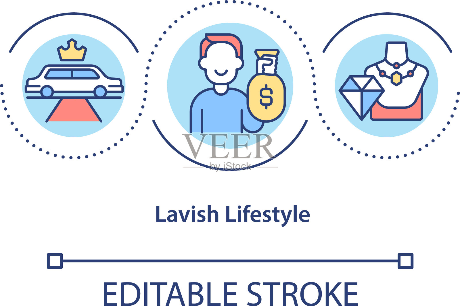 奢华生活理念偶像插画图片素材