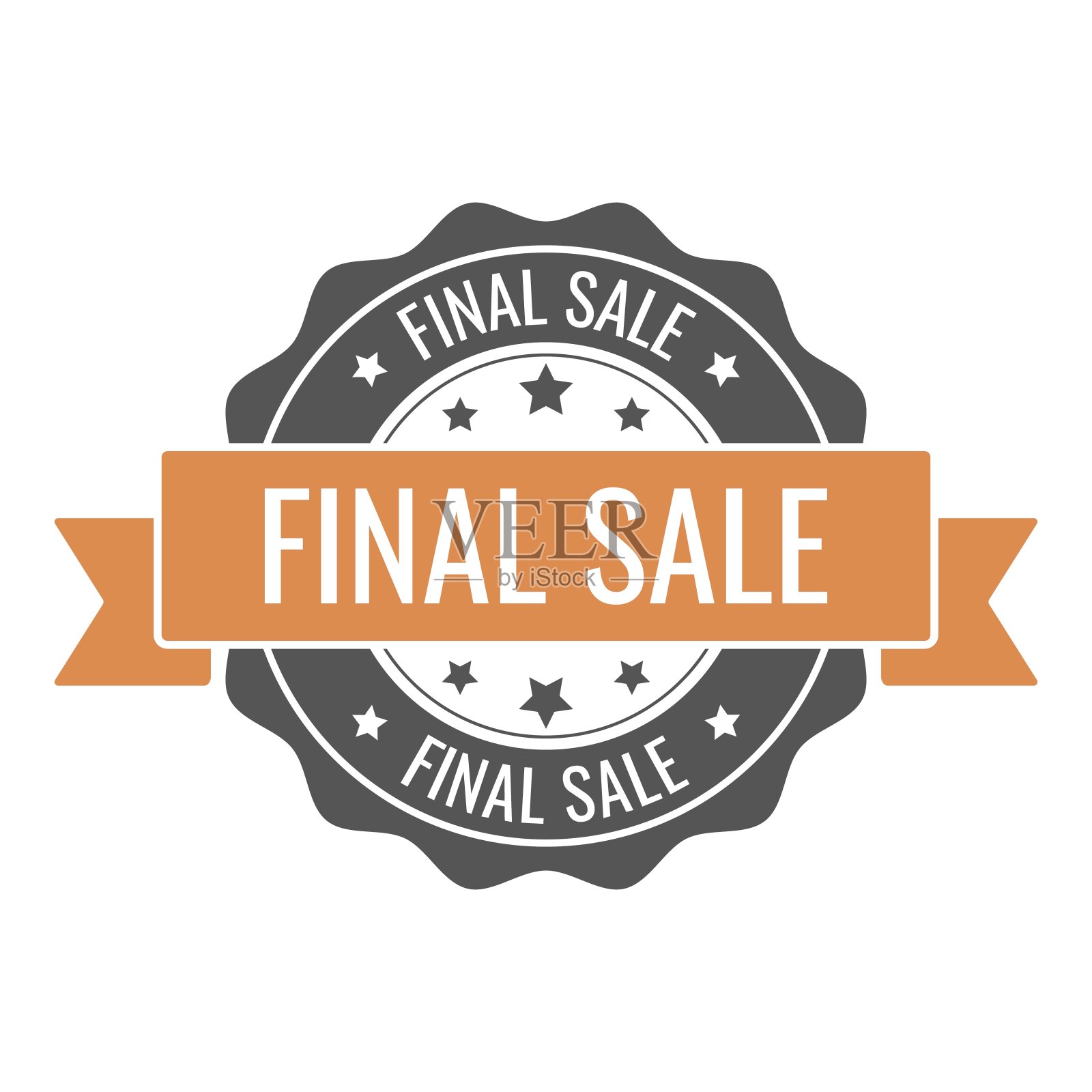 最终出售邮票、印章。矢量徽章,图标模板。插图孤立在白色背景上。插画图片素材