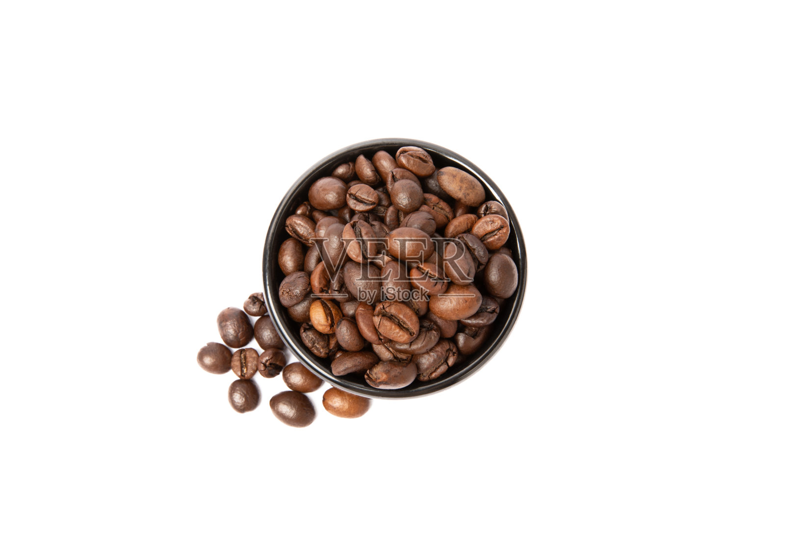 咖啡豆被隔离在白色的背景上。照片摄影图片