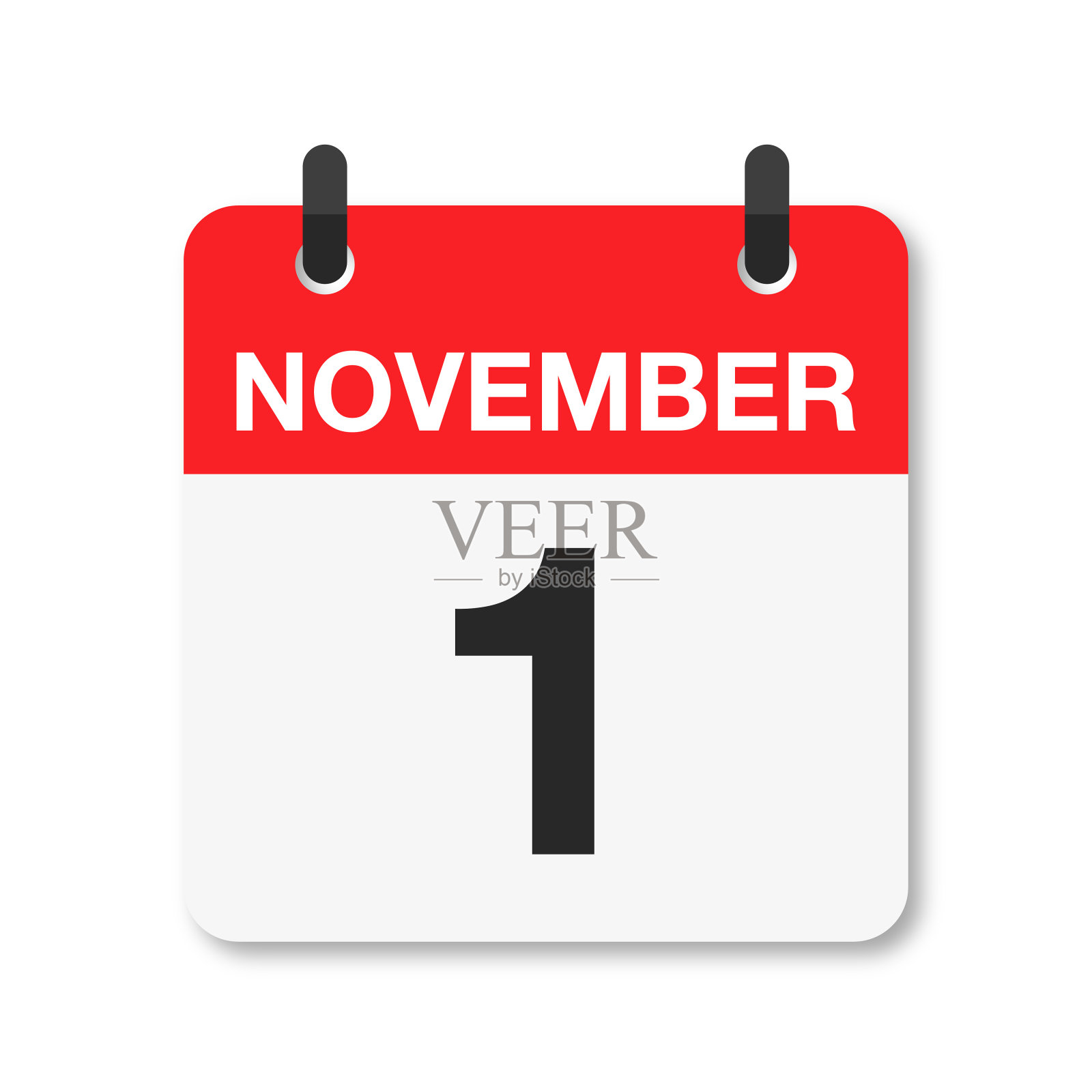 11月1日-每日日历图标-白色背景插画图片素材