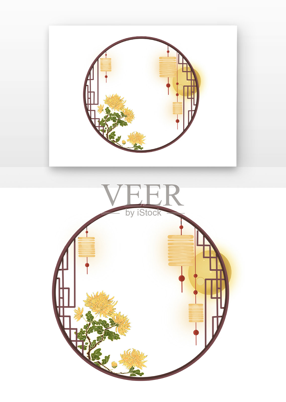 中秋节边框设计元素图片