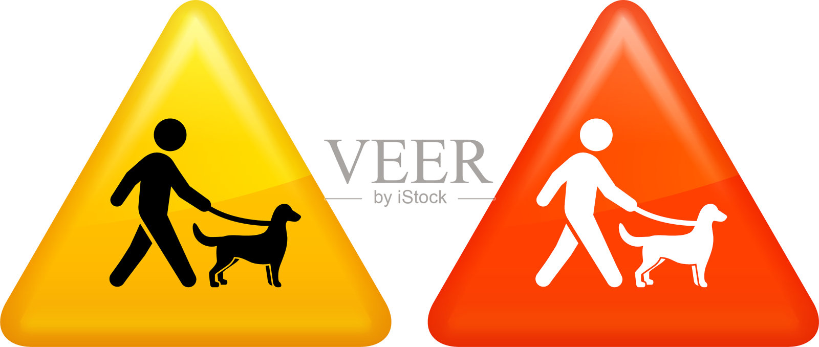 遛狗的人插画图片素材