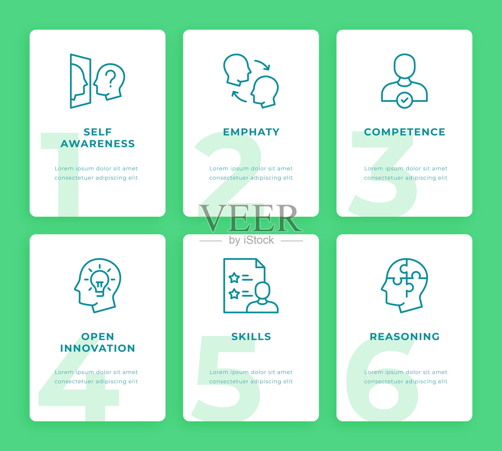 个人技能信息图概念插画图片素材