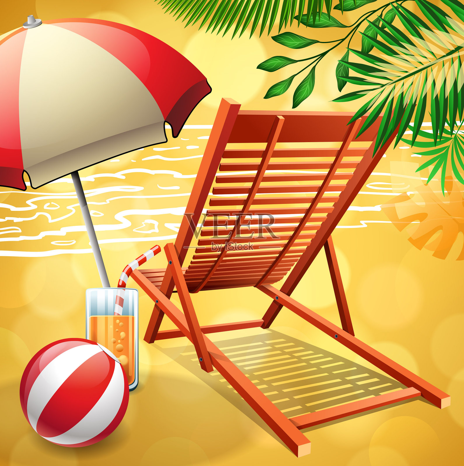 明亮的户外椅子插画图片素材