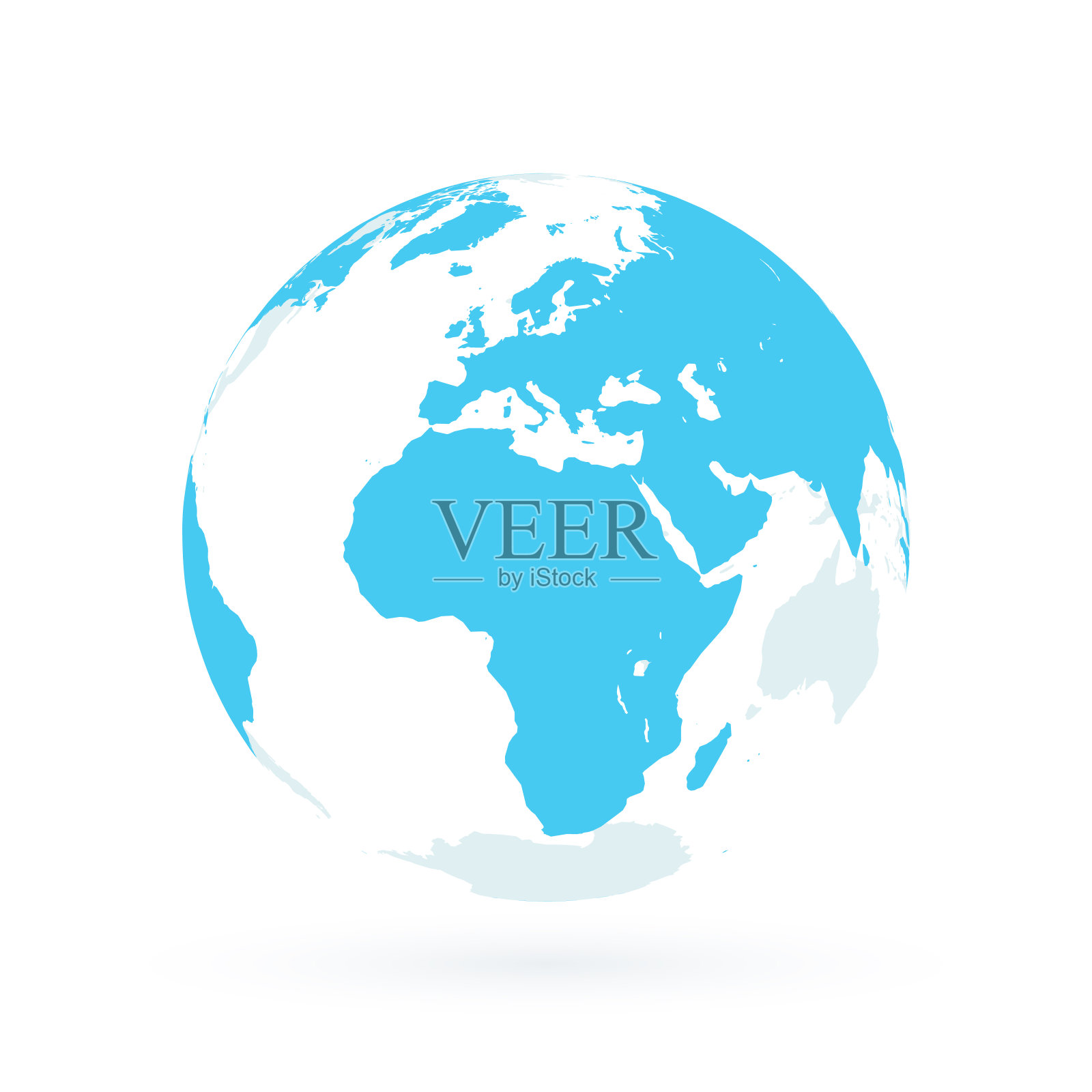 地球聚焦欧洲,非洲和中东。插画图片素材