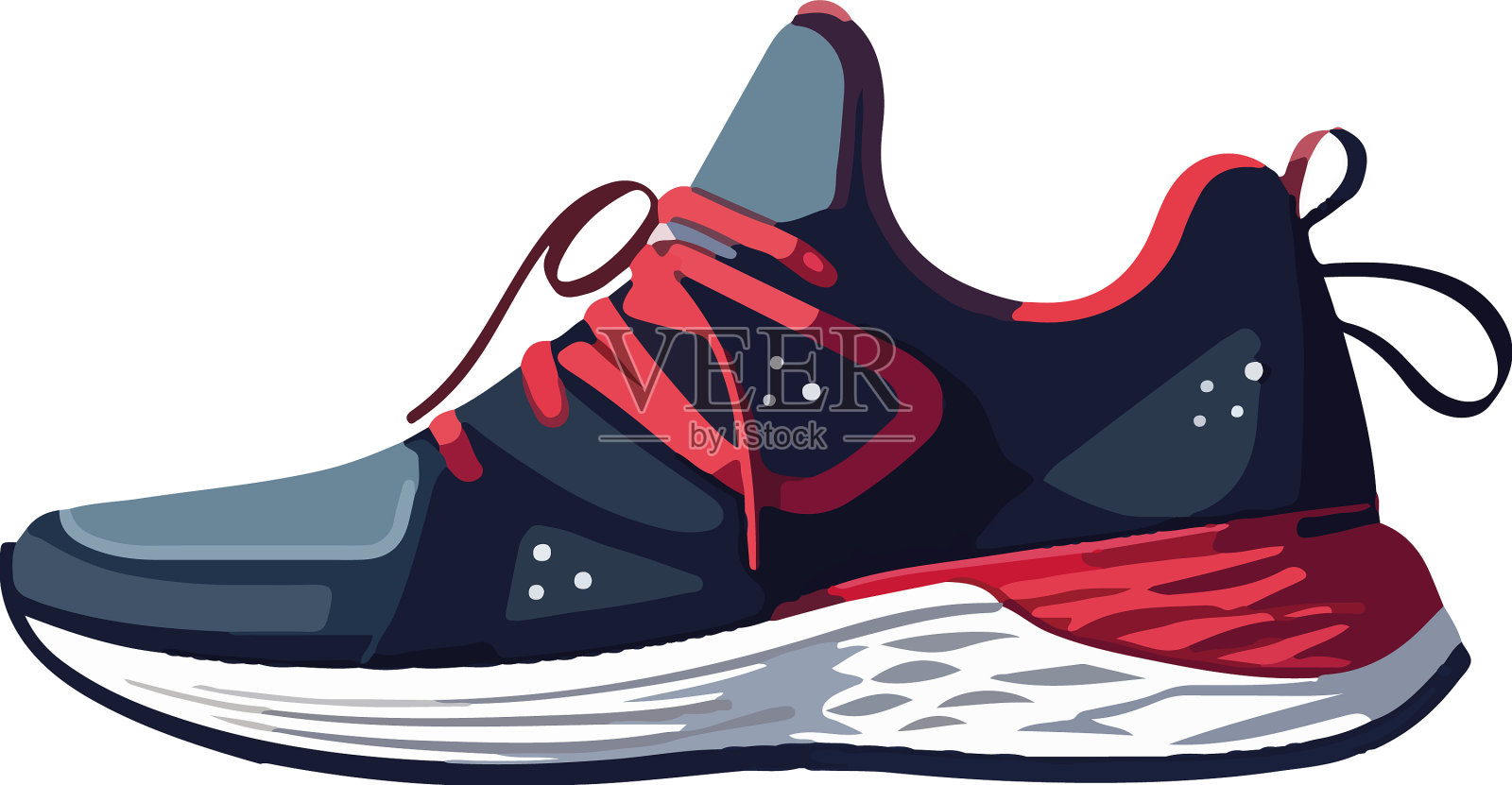 带鞋带符号的现代运动鞋设计设计元素图片