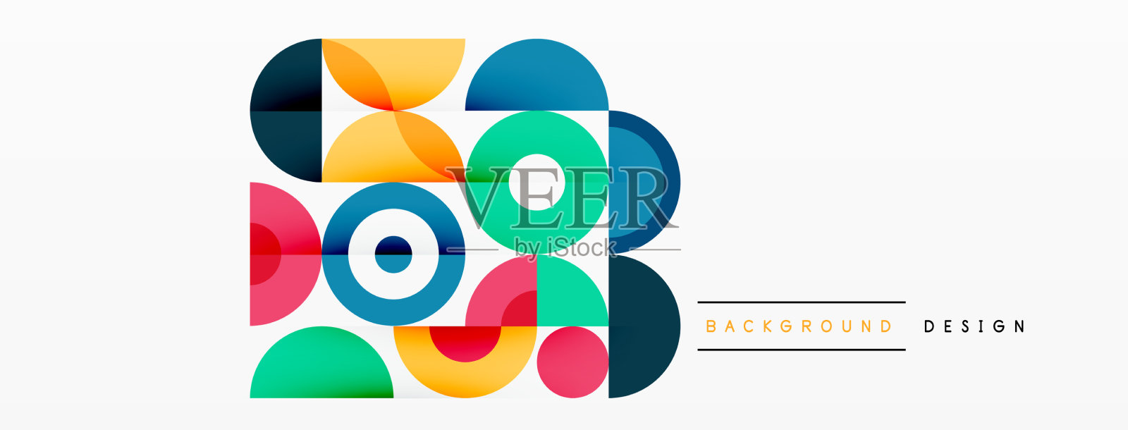 彩色圆形抽象背景模板插画图片素材