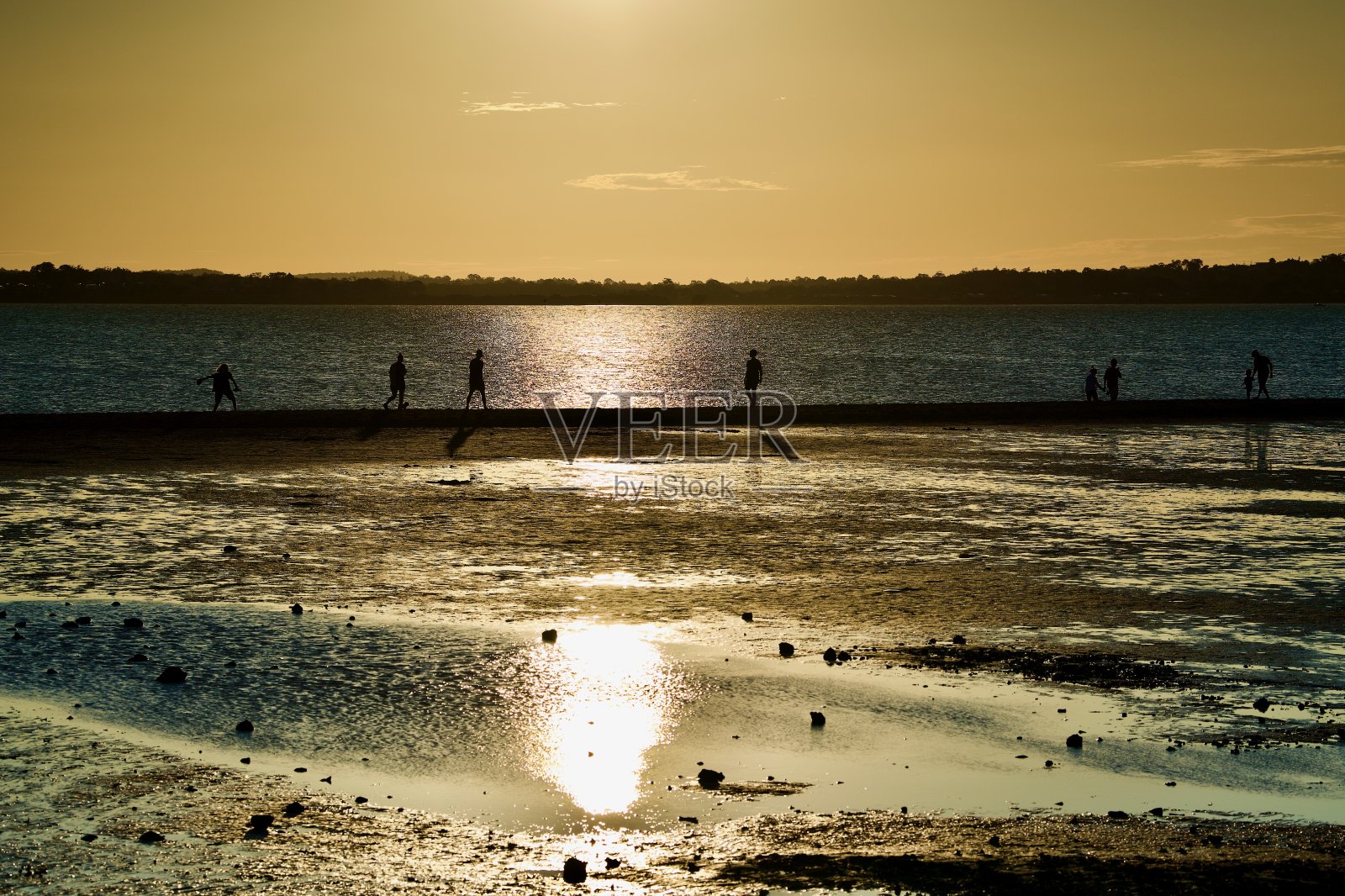 尤马黄色日落,威灵顿角,雷德兰市,昆士兰照片摄影图片