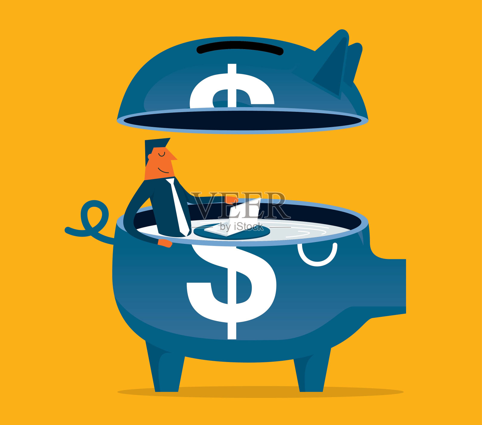 商人-投资和储蓄增长插画图片素材