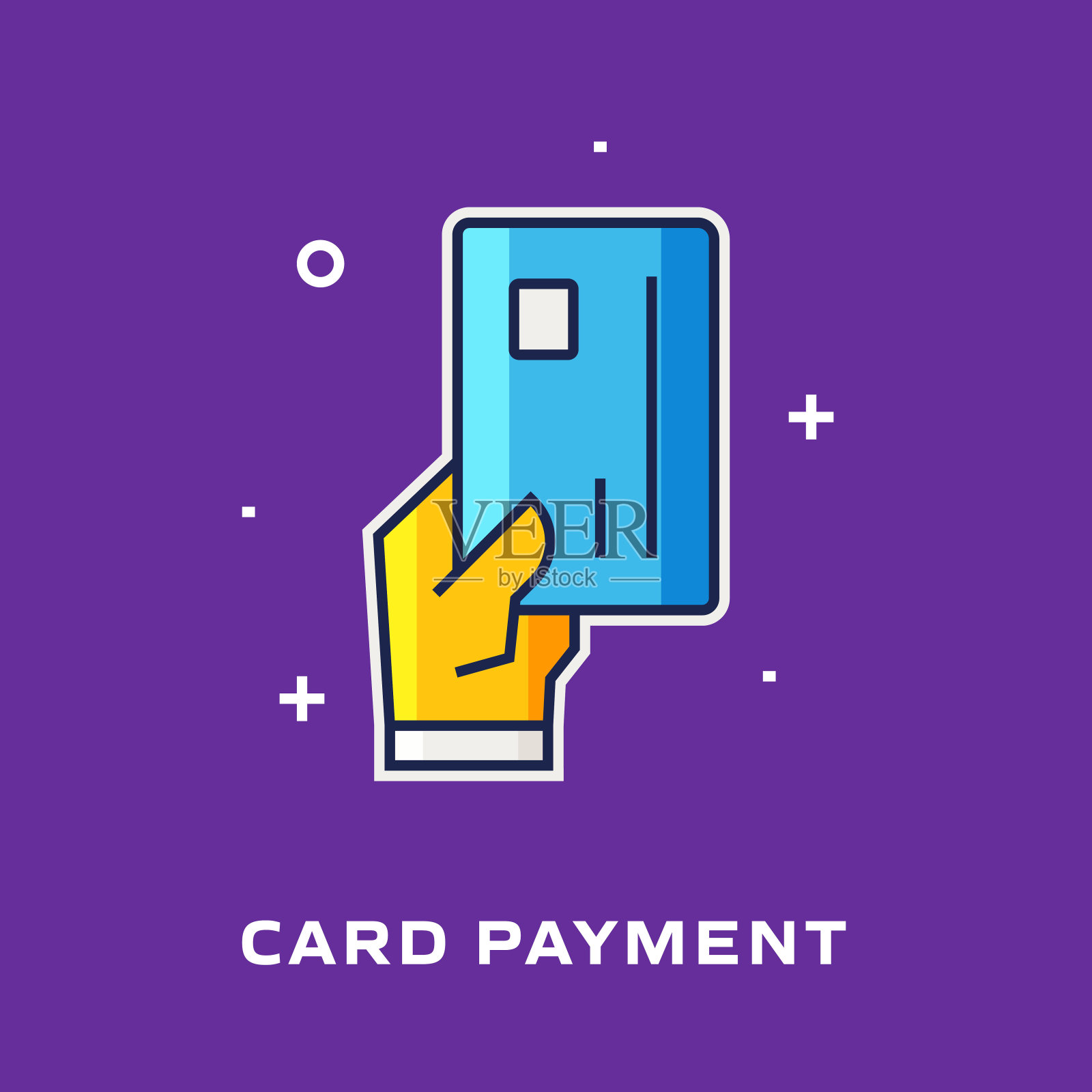 卡支付平面线图标,轮廓矢量符号说明。插画图片素材