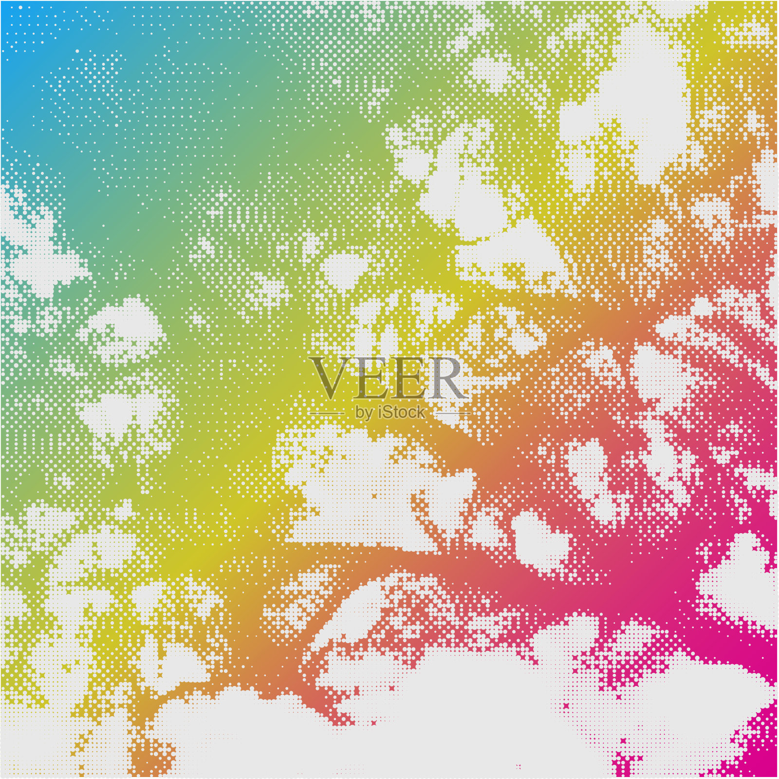 抽象色彩流动的半色调图案背景,温暖与凉爽的概念模式插画图片素材