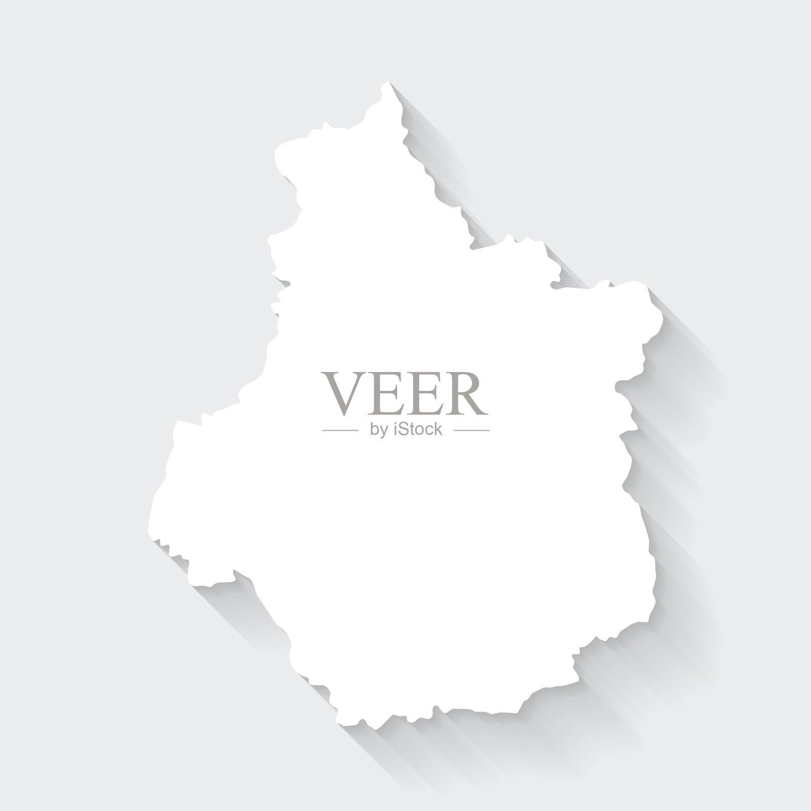 卢瓦尔河谷中心地图,空白背景上的长阴影-平面设计插画图片素材