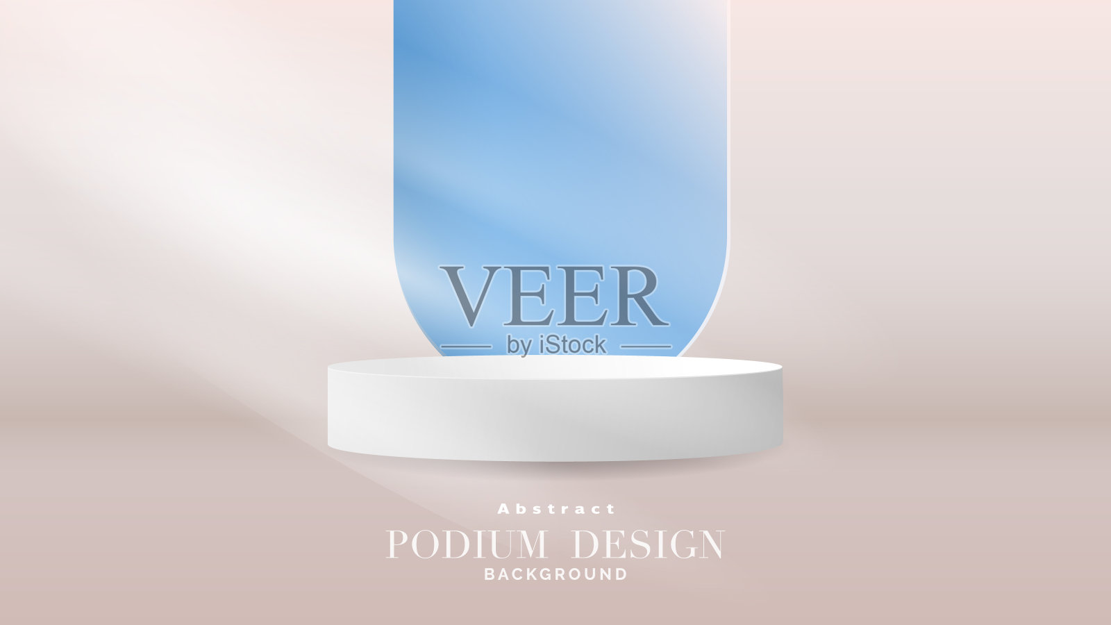 白色讲台展台产品显示彩色背景,插图3d矢量EPS 10插画图片素材