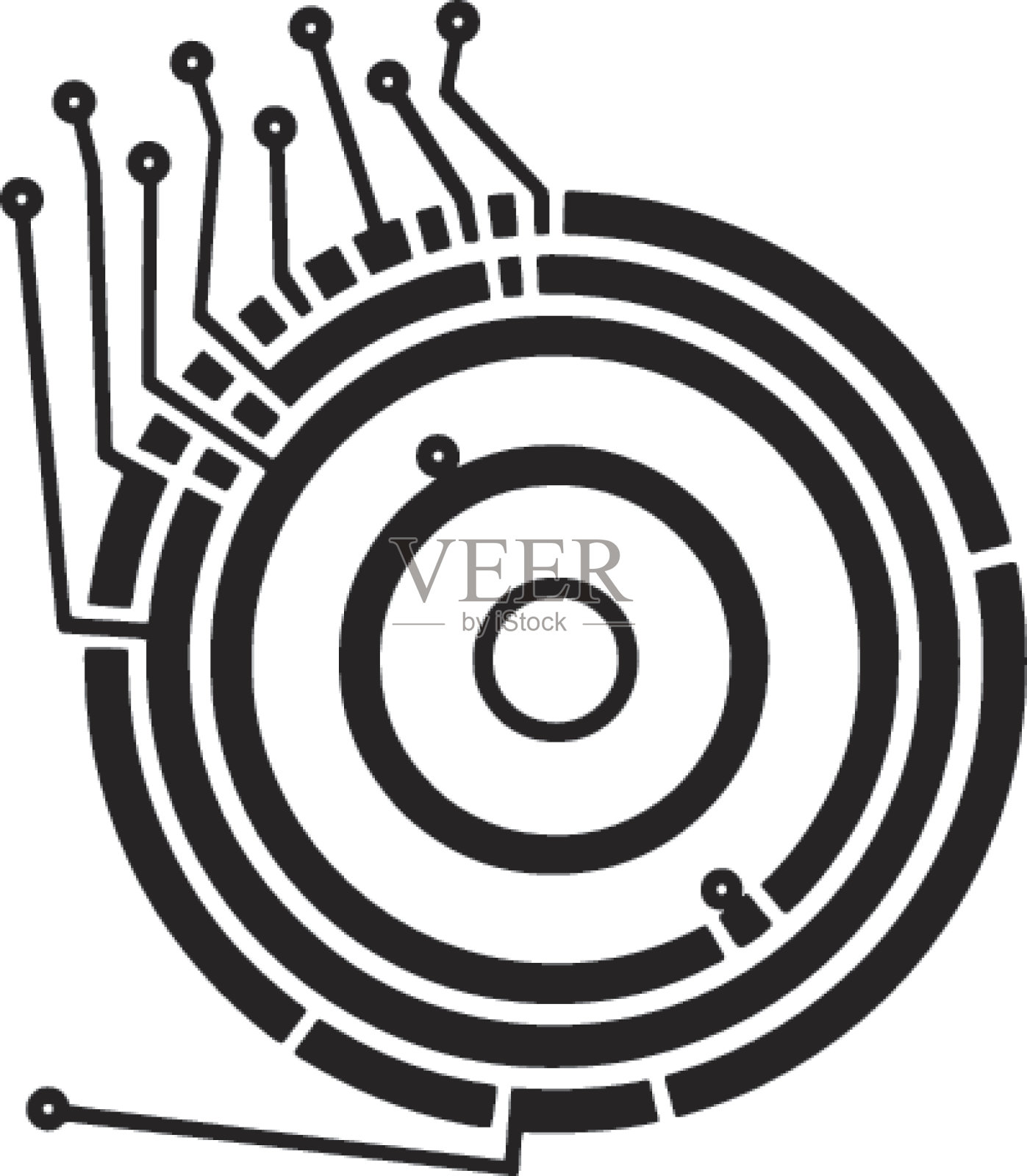 电路已圆插画图片素材