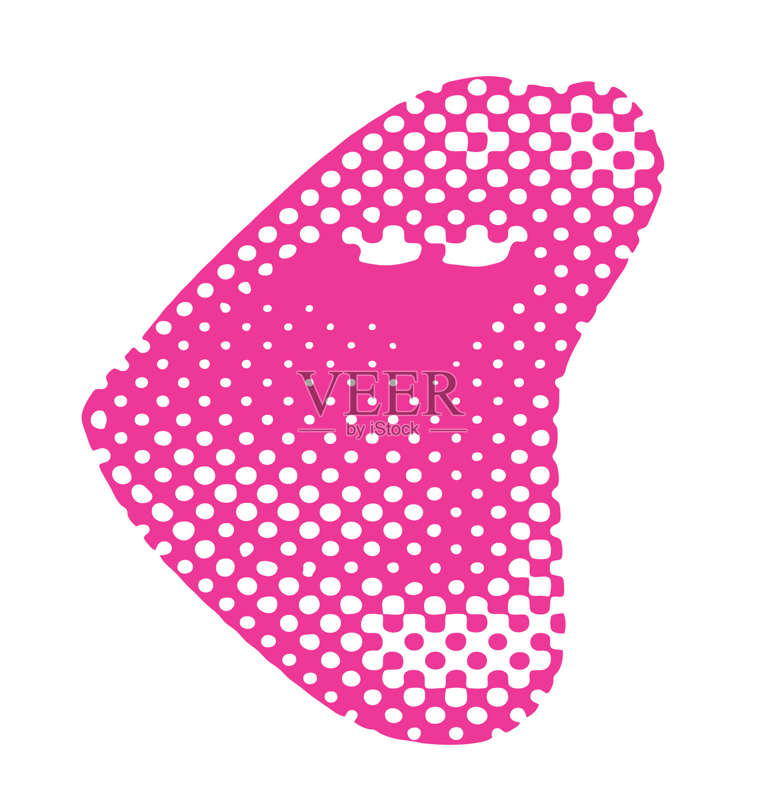 带有半色调点的女性嘴唇插画图片素材