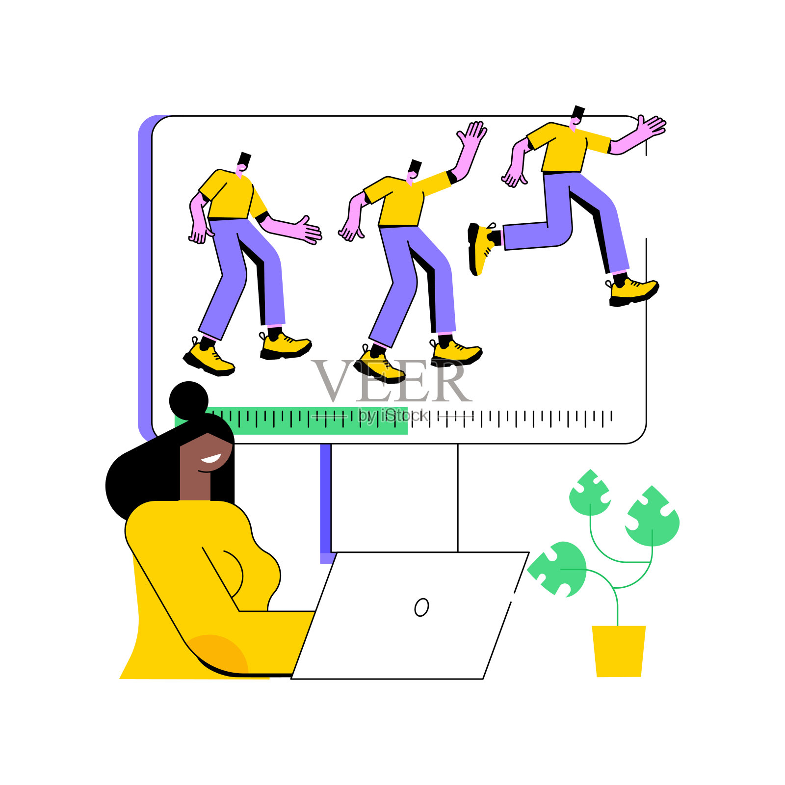 计算机动画抽象概念矢量插图。插画图片素材