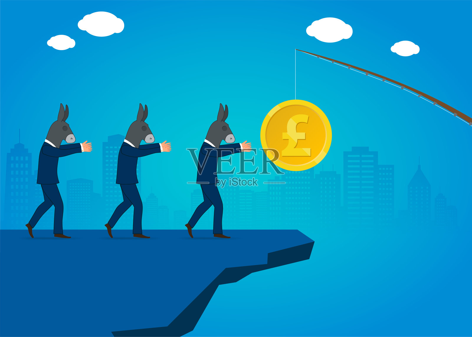 追求梦想,财富和金钱,英镑。插画图片素材