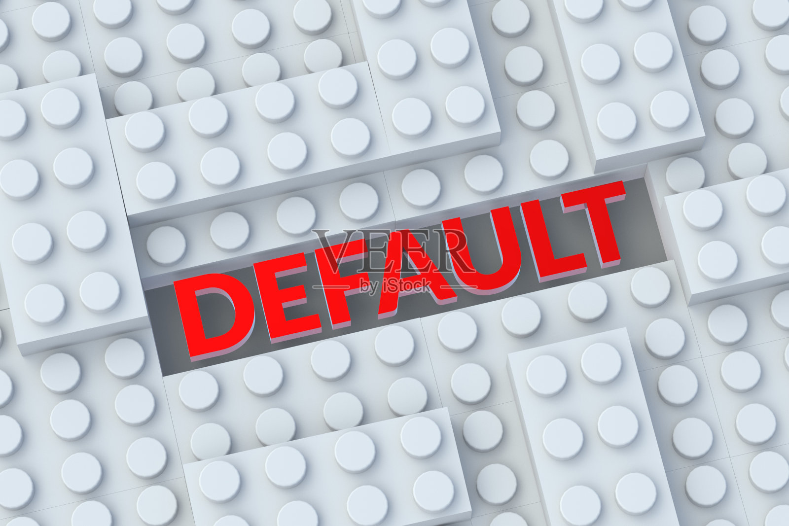 Word默认靠近构造函数片段。金融危机。债务违约。银行部门破产。经济问题。通货膨胀,货币贬值。前视图。三维渲染照片摄影图片