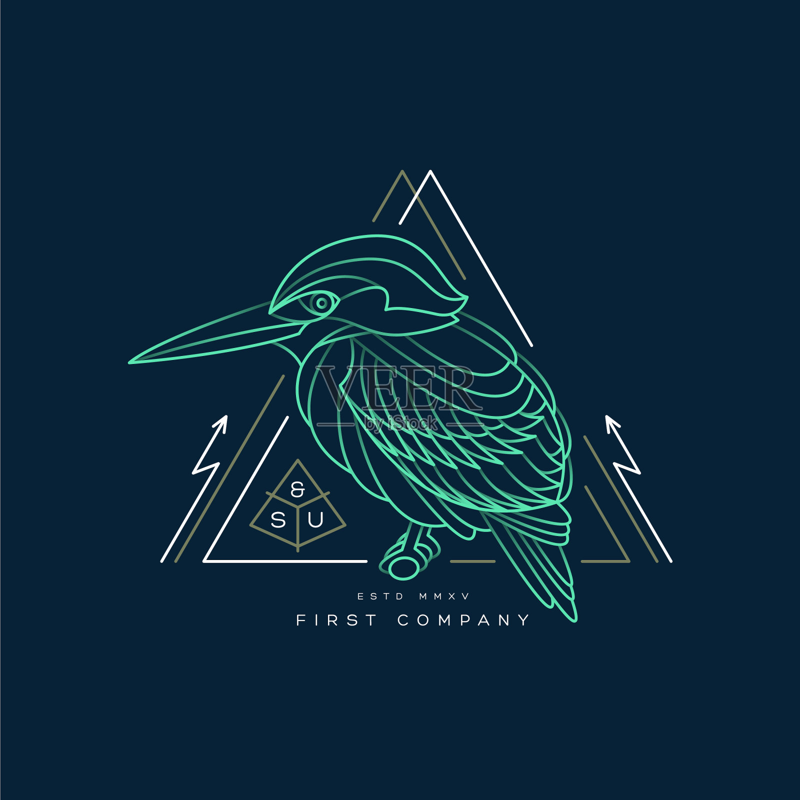 抽象的鸟插画图片素材