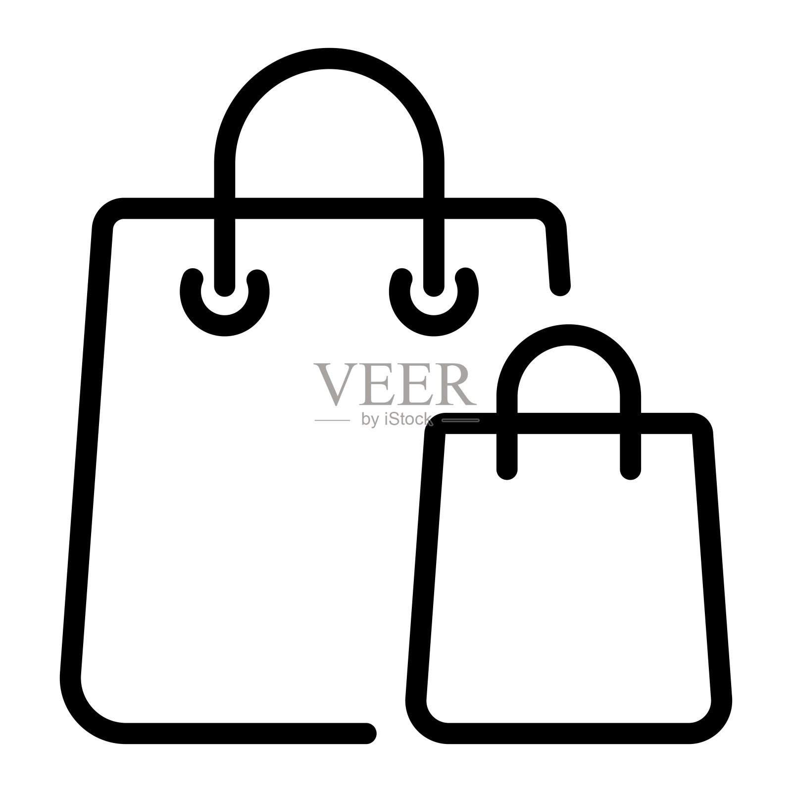 购物线图标,轮廓符号矢量插图插画图片素材