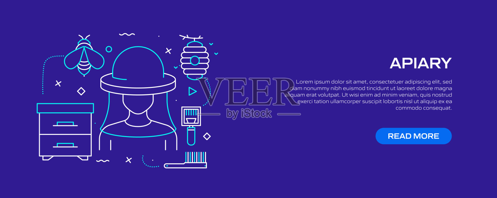 APIARY相关的线风格横幅设计网页,标题,宣传册,年度报告和书籍封面插画图片素材