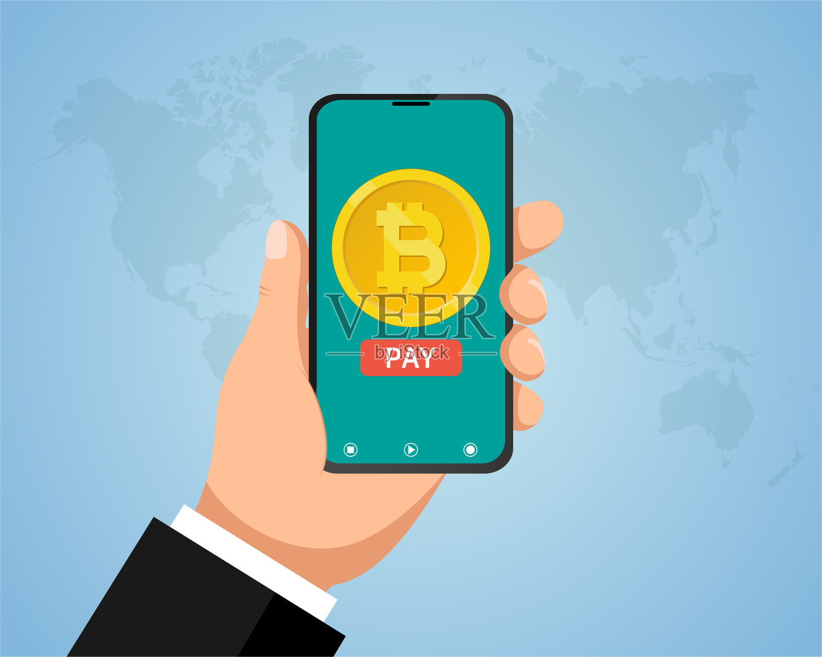 比特币购买。插画图片素材