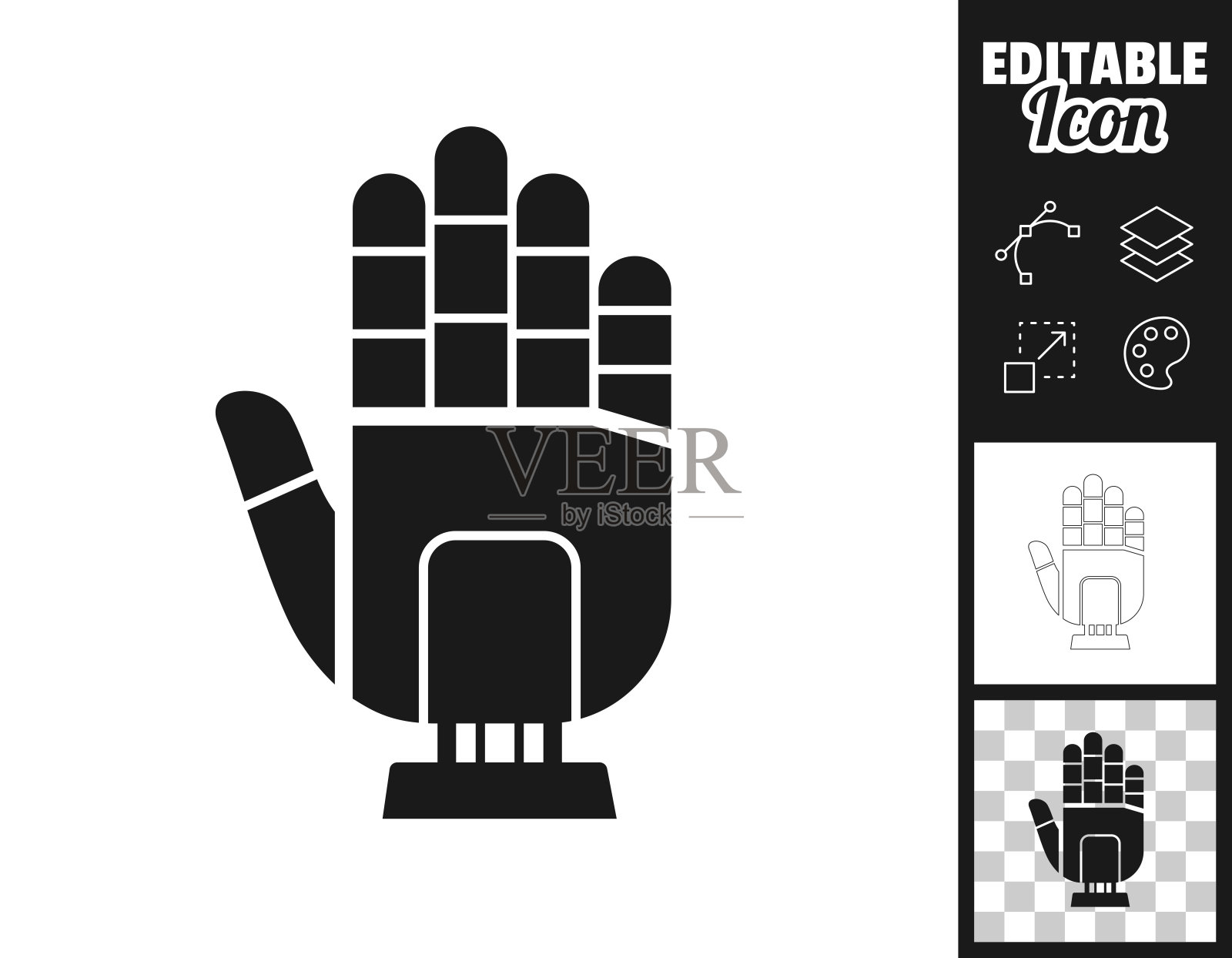 机器人的手。图标设计。轻松地编辑插画图片素材