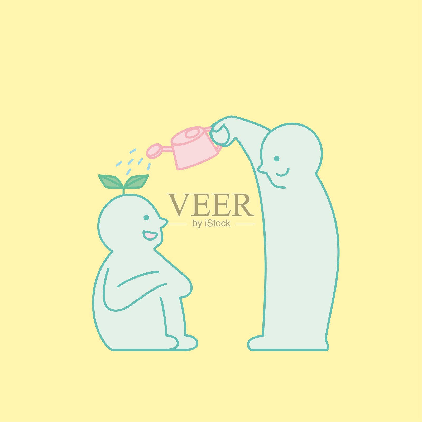 浇水其他人矢量插图插画图片素材