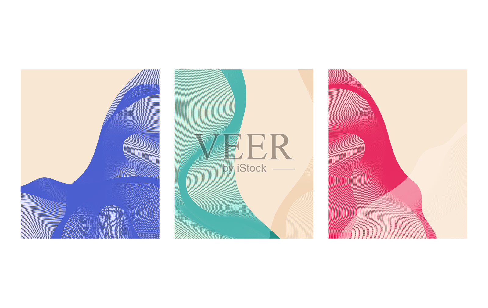 背景收集波浪和线条插画图片素材