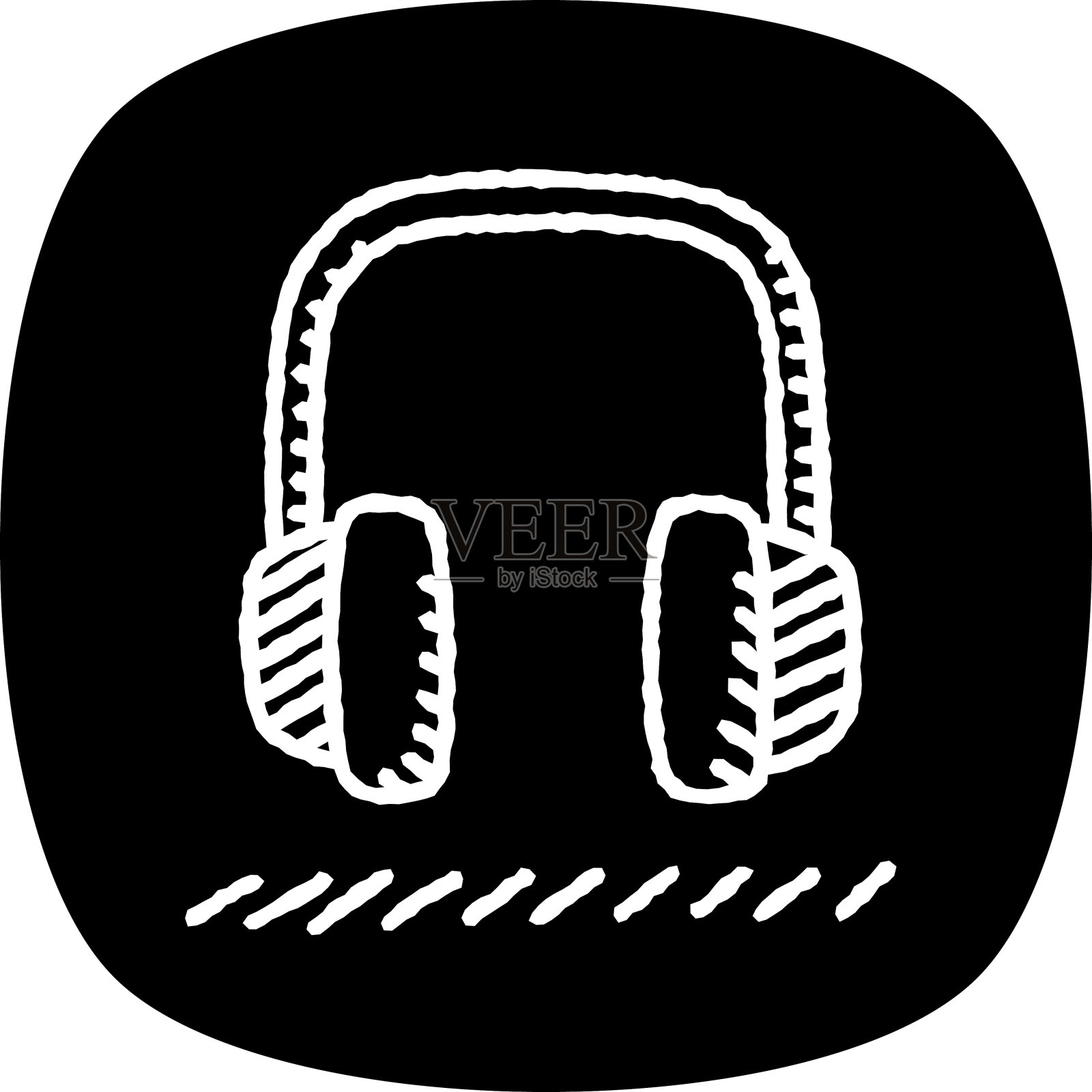 耳机涂鸦3插画图片素材